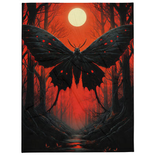 Crimson Eclipse Moth - Luxury Plush Blanket